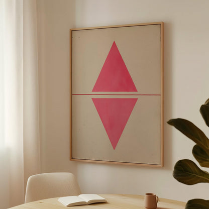 Pink Geometric Triangle Canvas Art