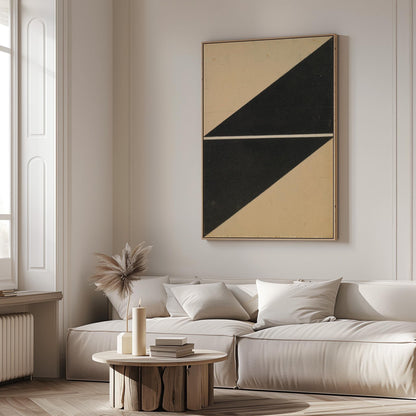 Black Geometric Triangle Canvas Art