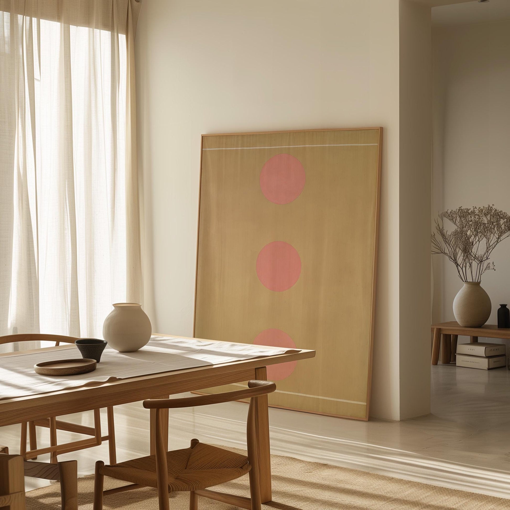 Pink Minimalist Circle Canvas