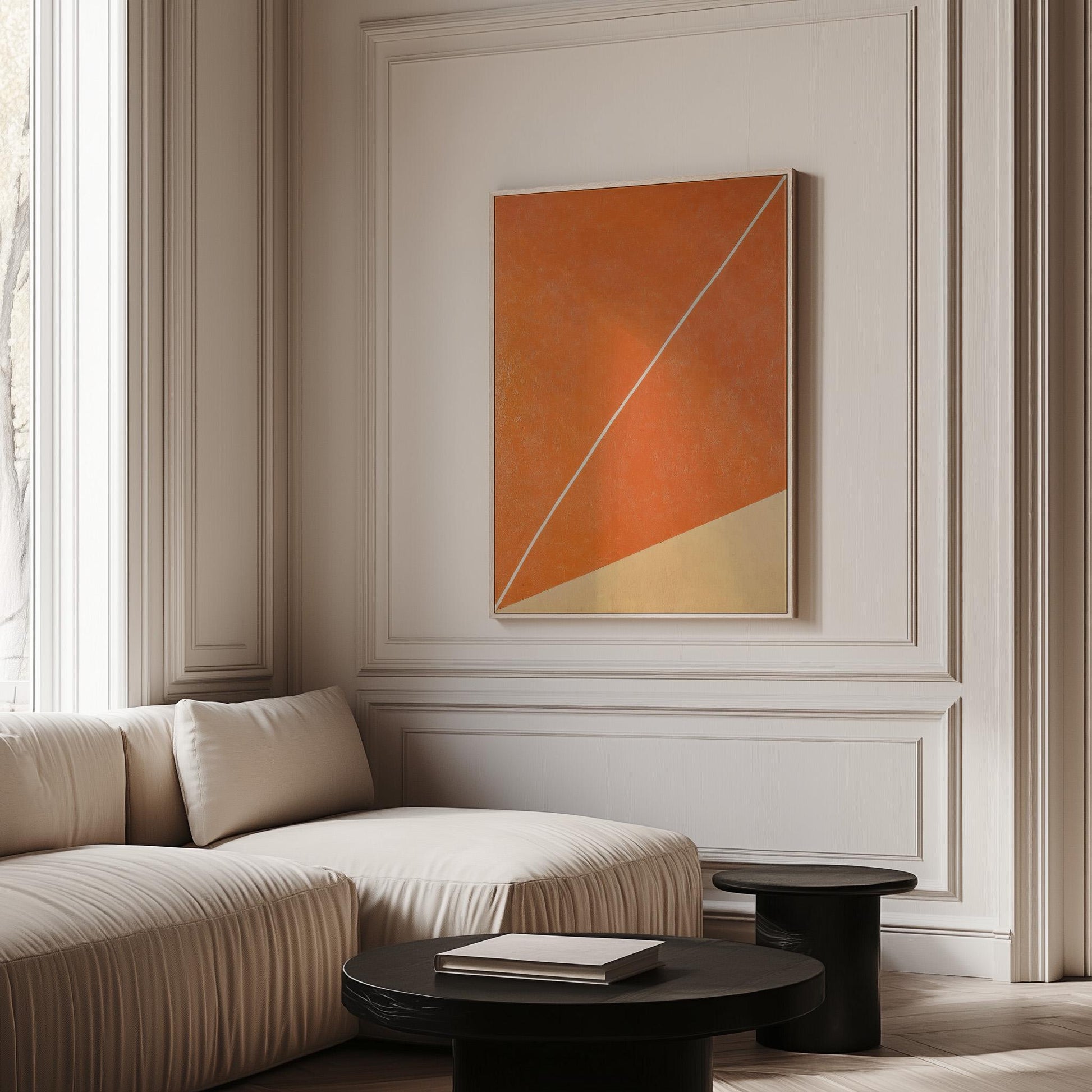 Orange Geometric Minimalist Canvas Art