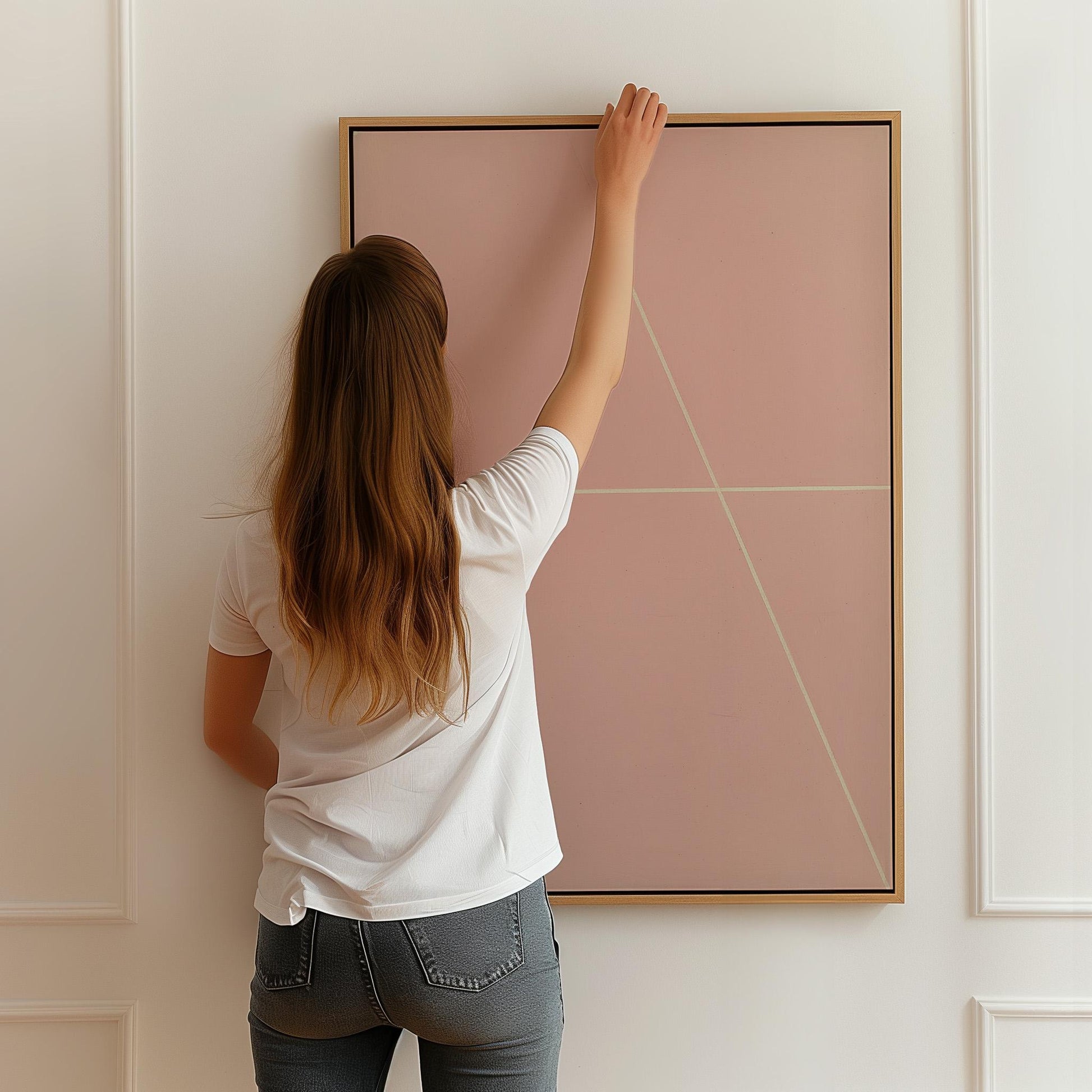 Pink Minimalist Geometric Canvas Art