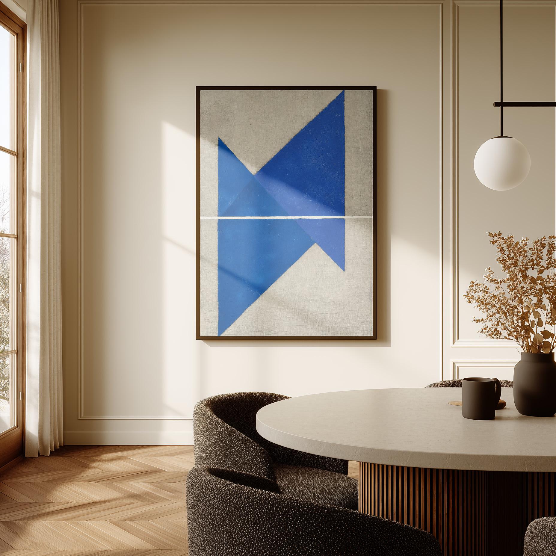 Blue Geometric Modern Canvas Art