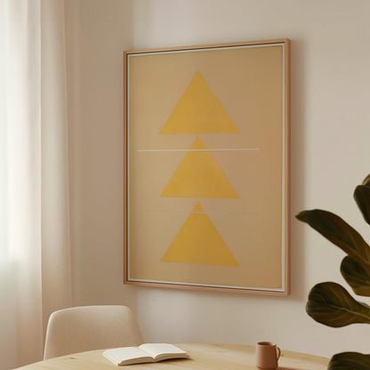 Yellow Geometric Triangle Canvas Art