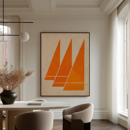 Orange Geometric Canvas Art