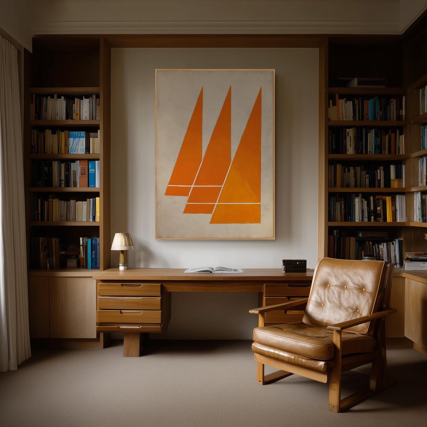 Orange Geometric Canvas Art