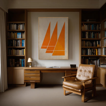Orange Geometric Canvas Art