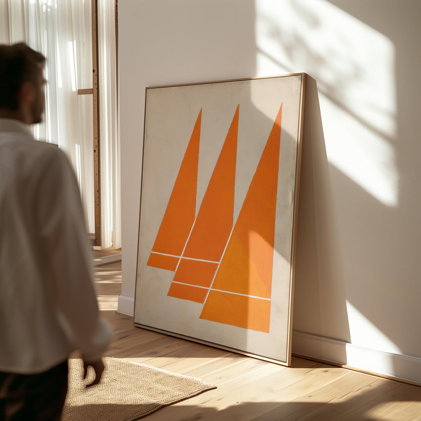 Orange Geometric Canvas Art