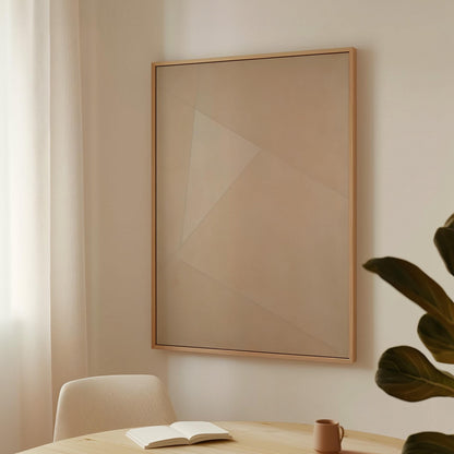 Minimal Beige Geometric Canvas Art