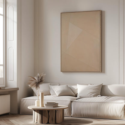 Minimal Beige Geometric Canvas Art