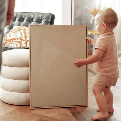 Minimal Beige Geometric Canvas Art