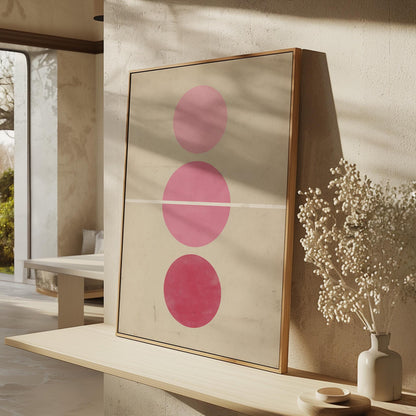 Pink Minimalist Circle Canvas Art