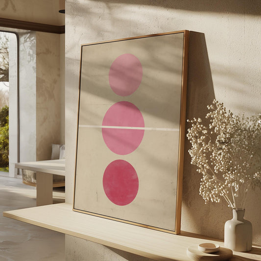 Pink Minimalist Circle Canvas Art