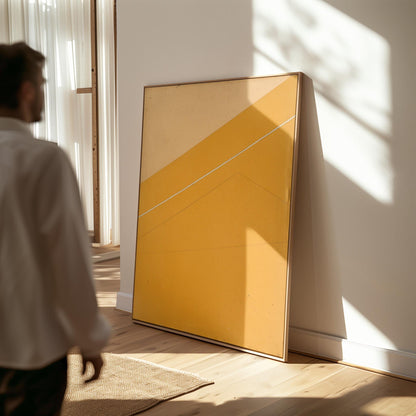 Yellow Minimalist Geometric Canvas Art