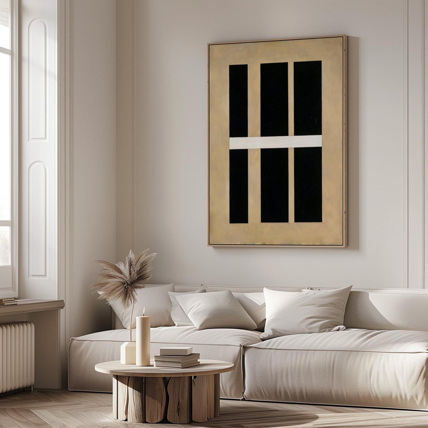 Black and Gold Geometric Canvas Art