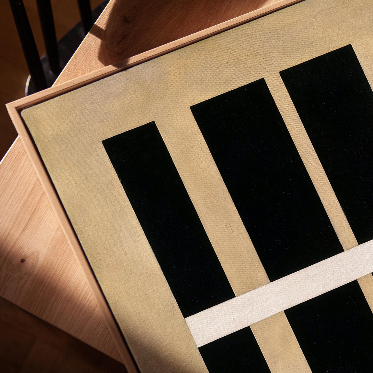 Black and Gold Geometric Canvas Art