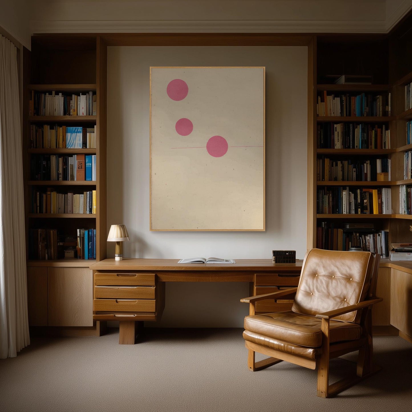 Pink Circle Minimalist Canvas Art