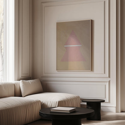 Pink Geometric Triangle Canvas Art