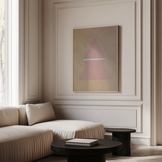 Pink Geometric Triangle Canvas Art