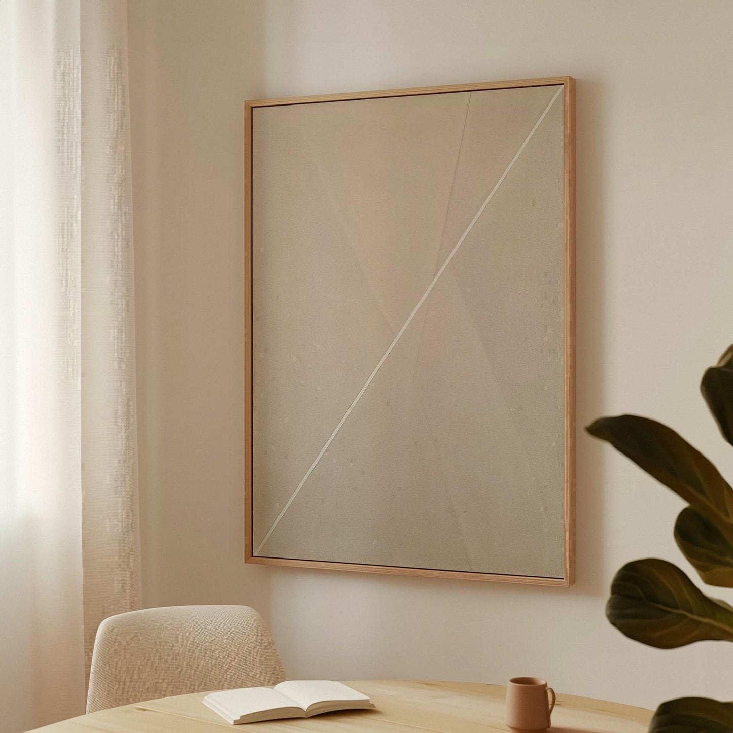 Neutral Minimal Line Art Canvas