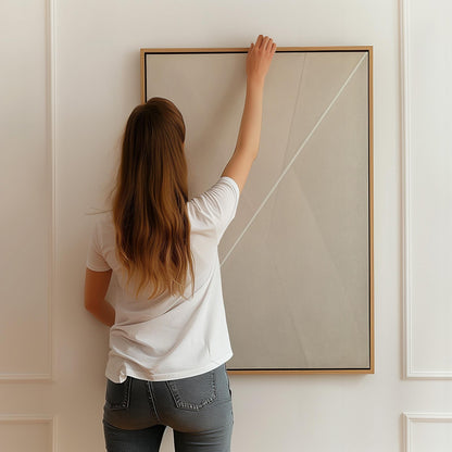 Neutral Minimal Line Art Canvas