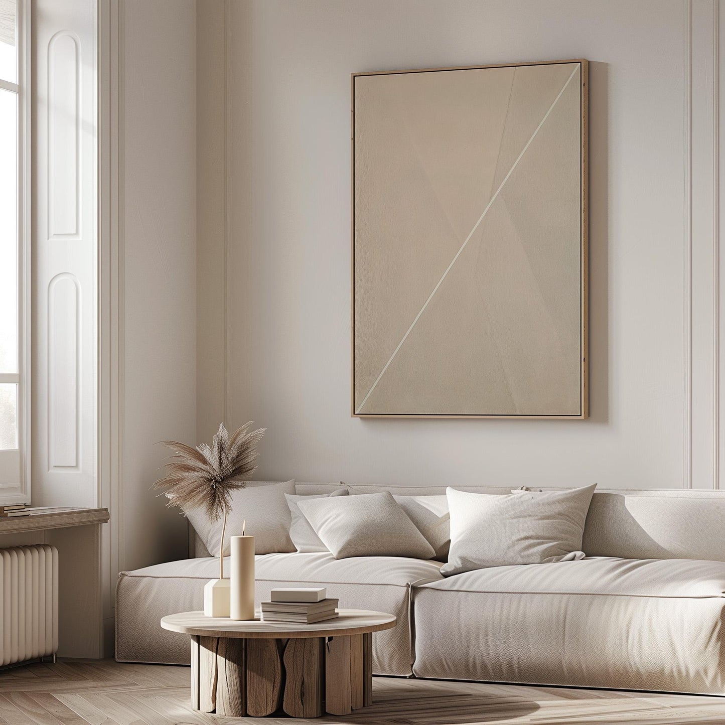 Neutral Minimal Line Art Canvas