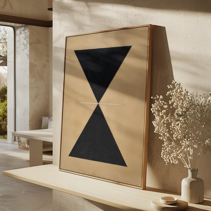 Black Geometric Hourglass Canvas