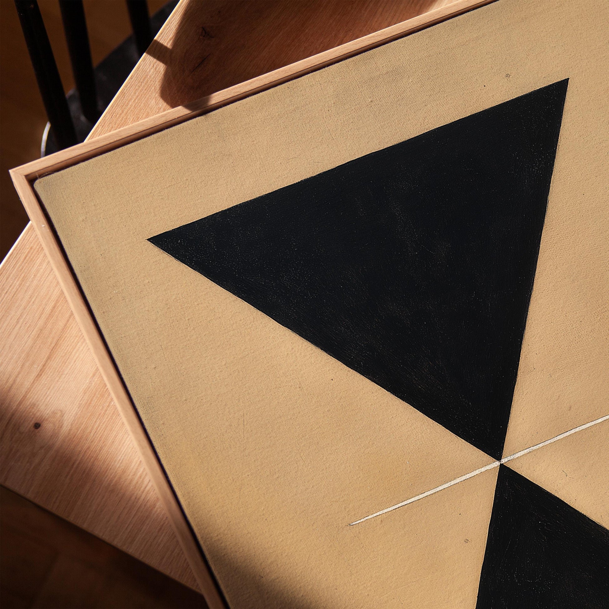 Black Geometric Hourglass Canvas