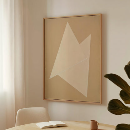 Soft Neutral Geometric Canvas Art