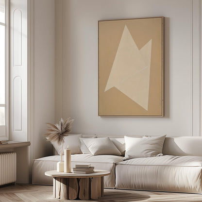 Soft Neutral Geometric Canvas Art