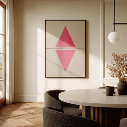 Pink Geometric Triangle Canvas Art