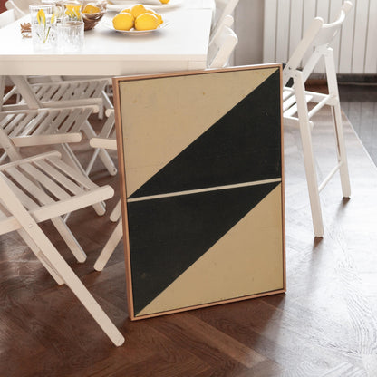 Black Geometric Triangle Canvas Art