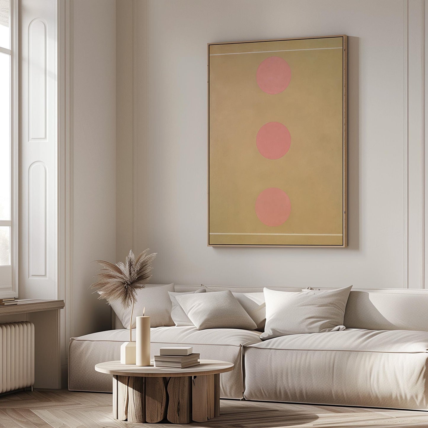 Pink Minimalist Circle Canvas