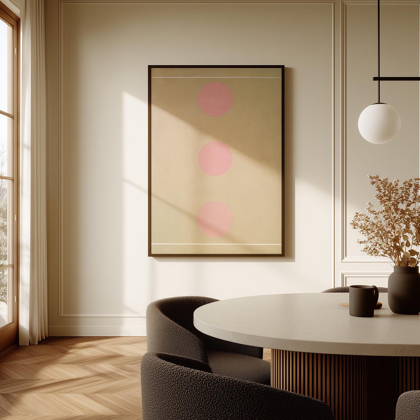 Pink Minimalist Circle Canvas