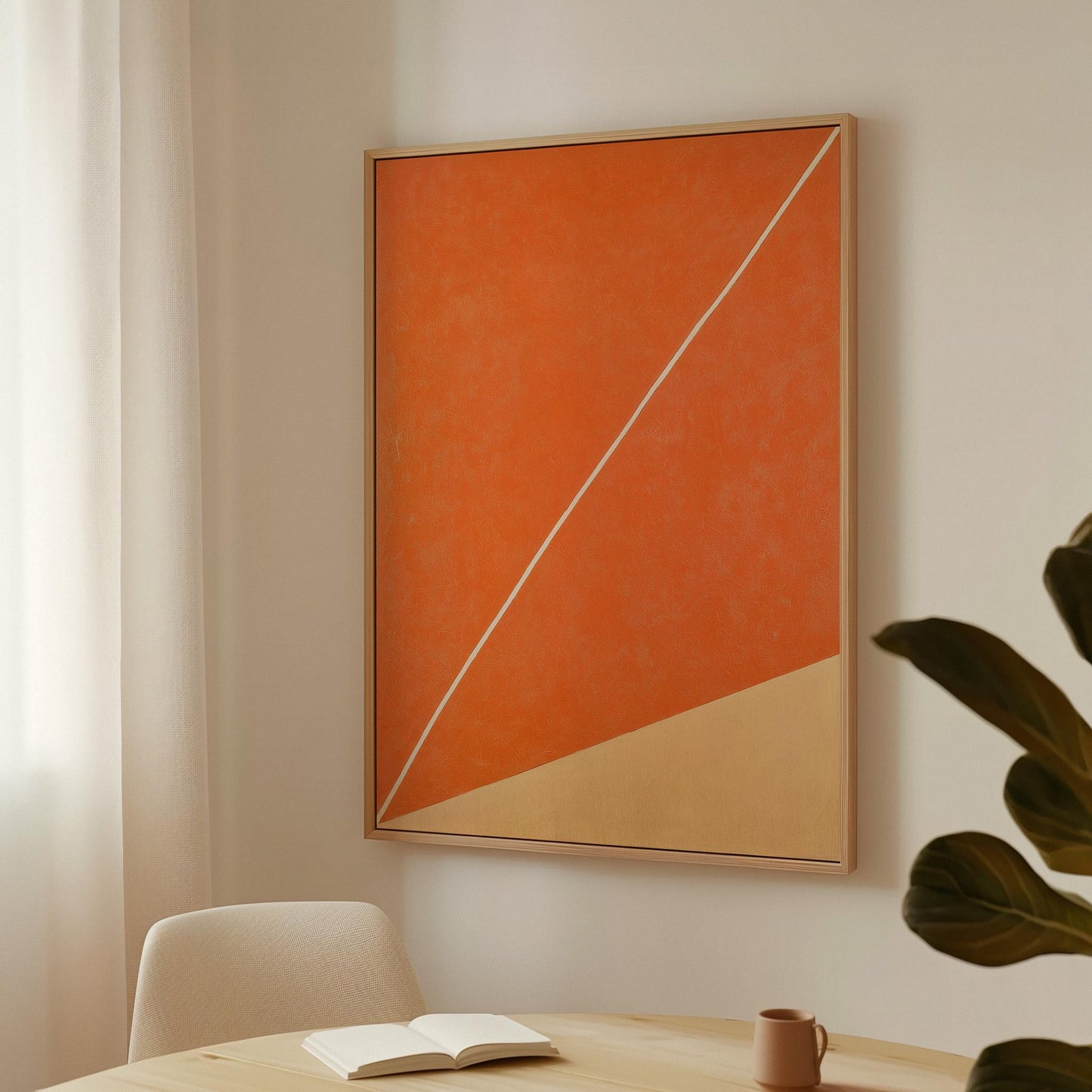 Orange Geometric Minimalist Canvas Art