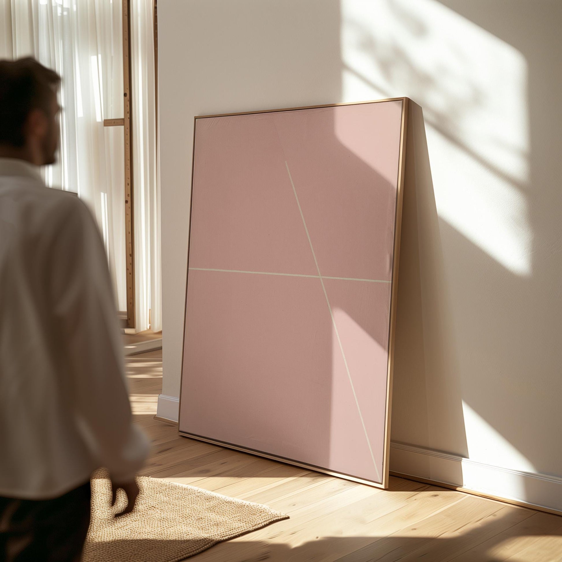 Pink Minimalist Geometric Canvas Art