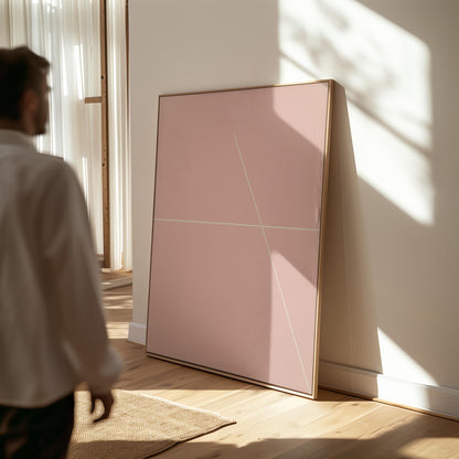 Pink Minimalist Geometric Canvas Art