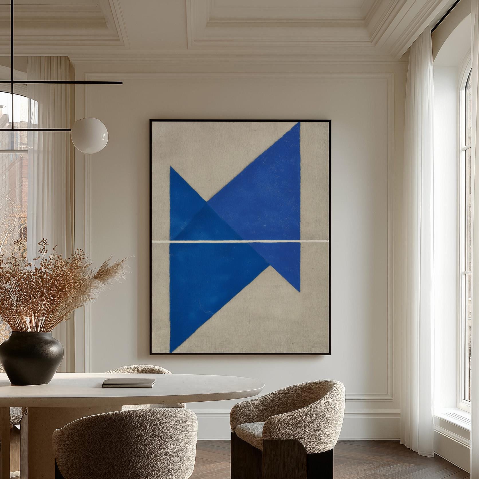 Blue Geometric Modern Canvas Art
