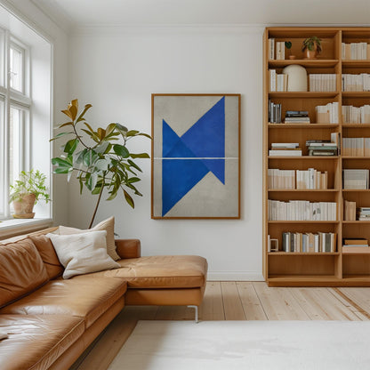 Blue Geometric Modern Canvas Art