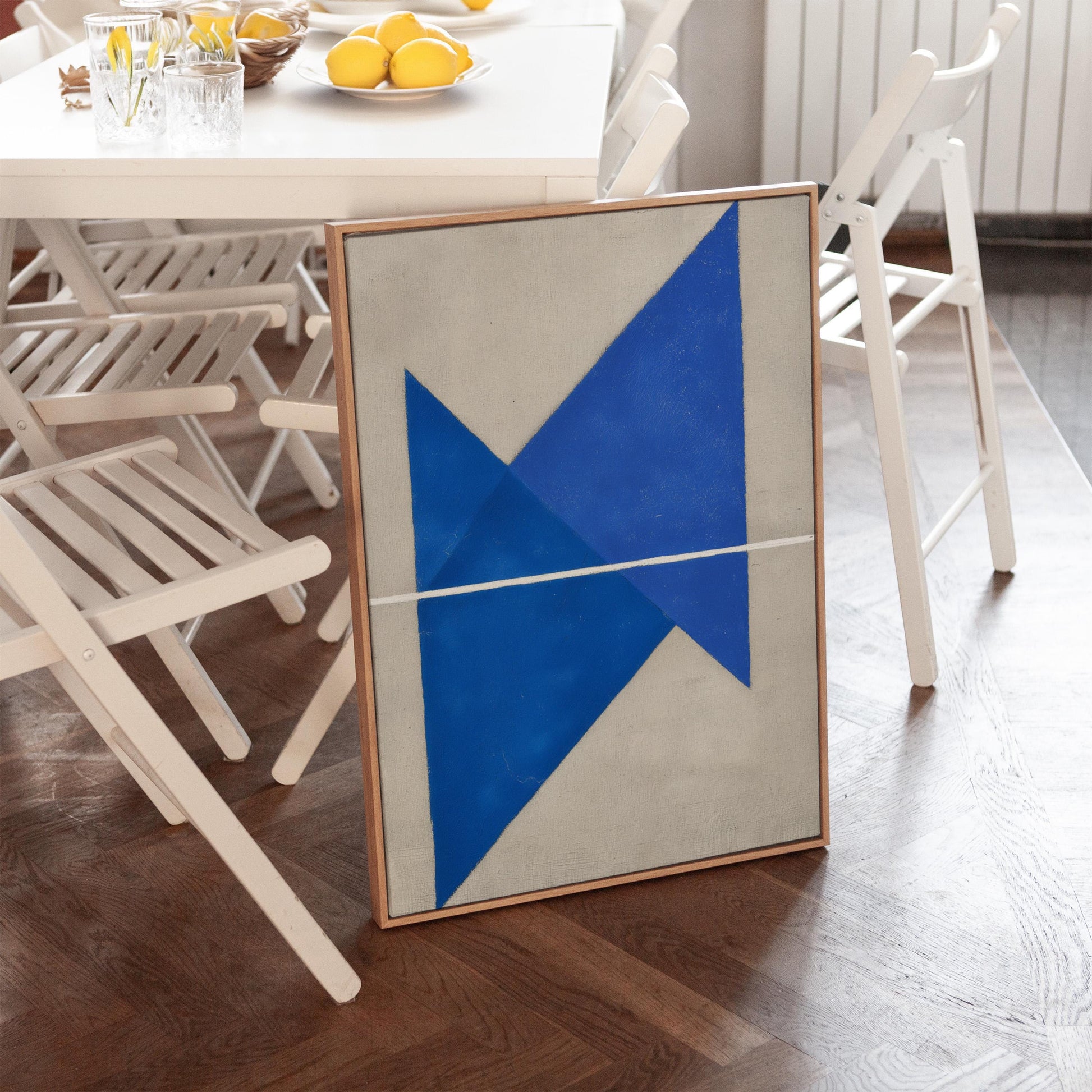 Blue Geometric Modern Canvas Art