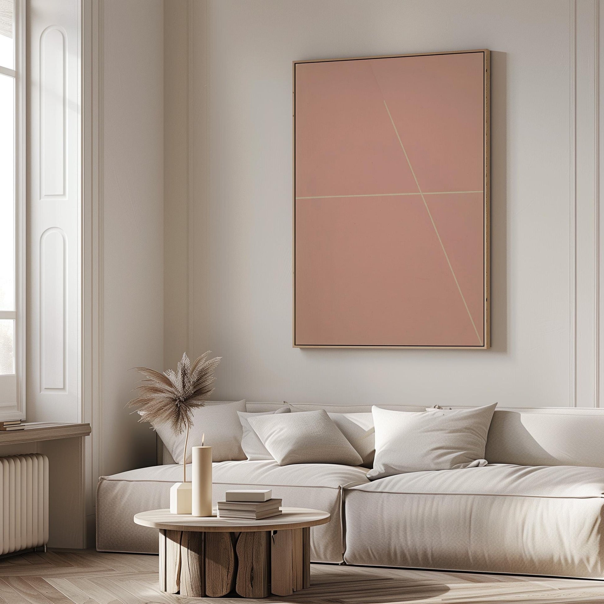 Pink Minimalist Geometric Canvas Art