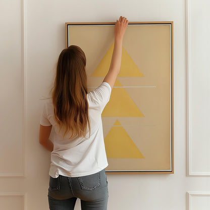Yellow Geometric Triangle Canvas Art