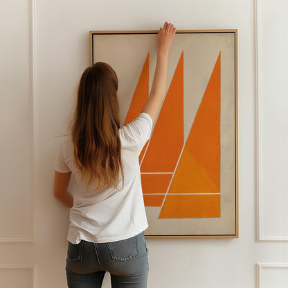 Orange Geometric Canvas Art