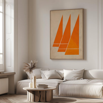 Orange Geometric Canvas Art