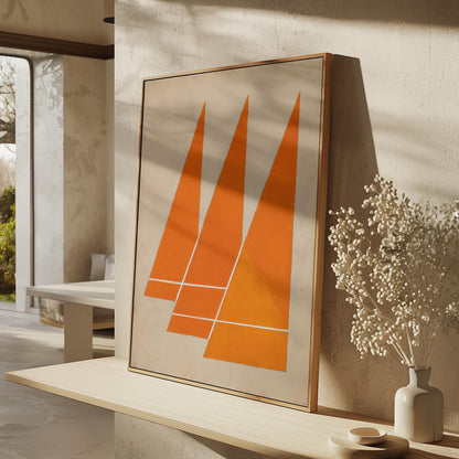 Orange Geometric Canvas Art