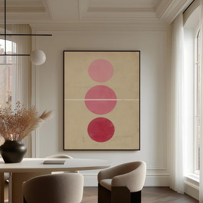 Pink Minimalist Circle Canvas Art