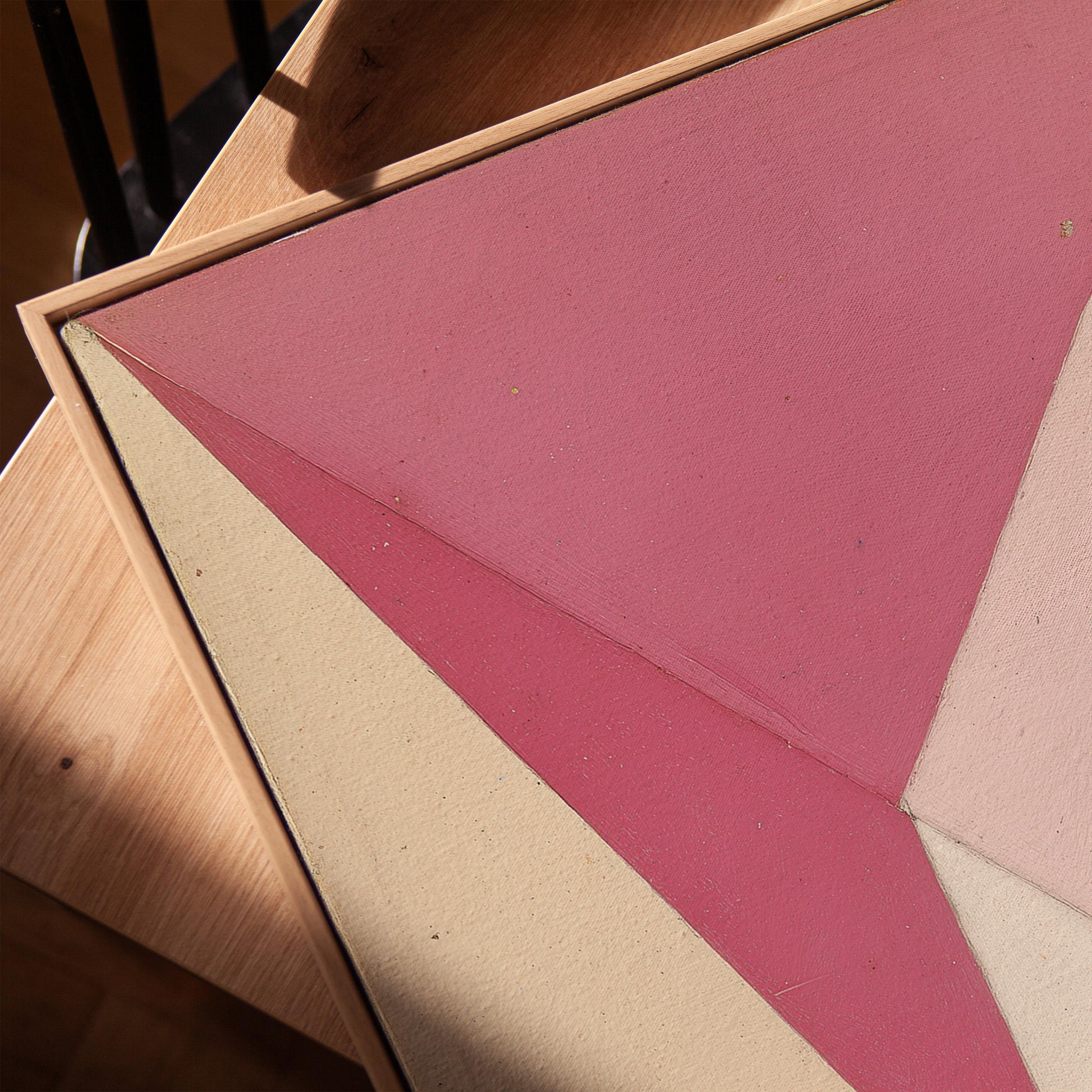 Pink Geometric Abstract Canvas Art