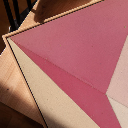 Pink Geometric Abstract Canvas Art