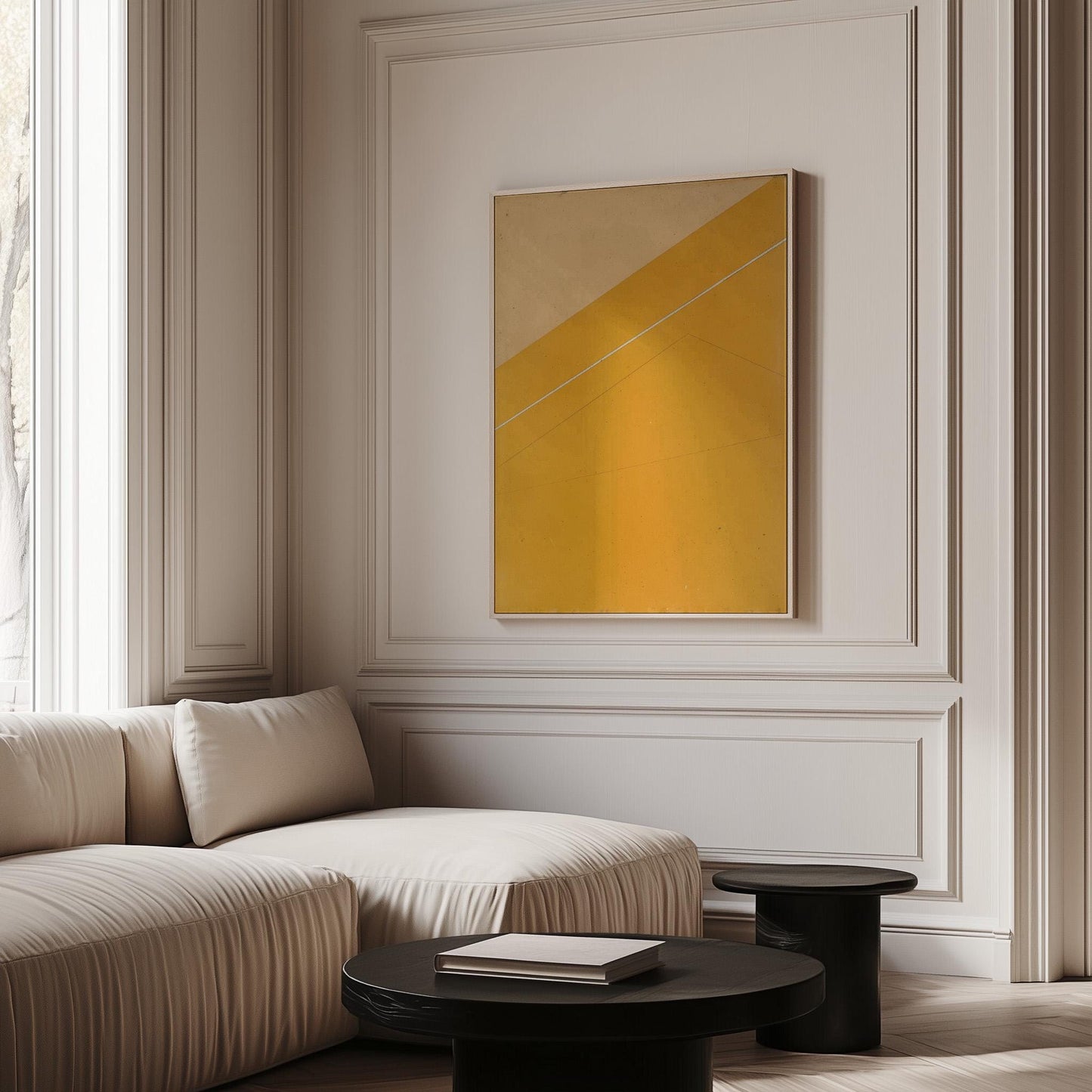 Yellow Minimalist Geometric Canvas Art