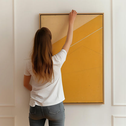 Yellow Minimalist Geometric Canvas Art