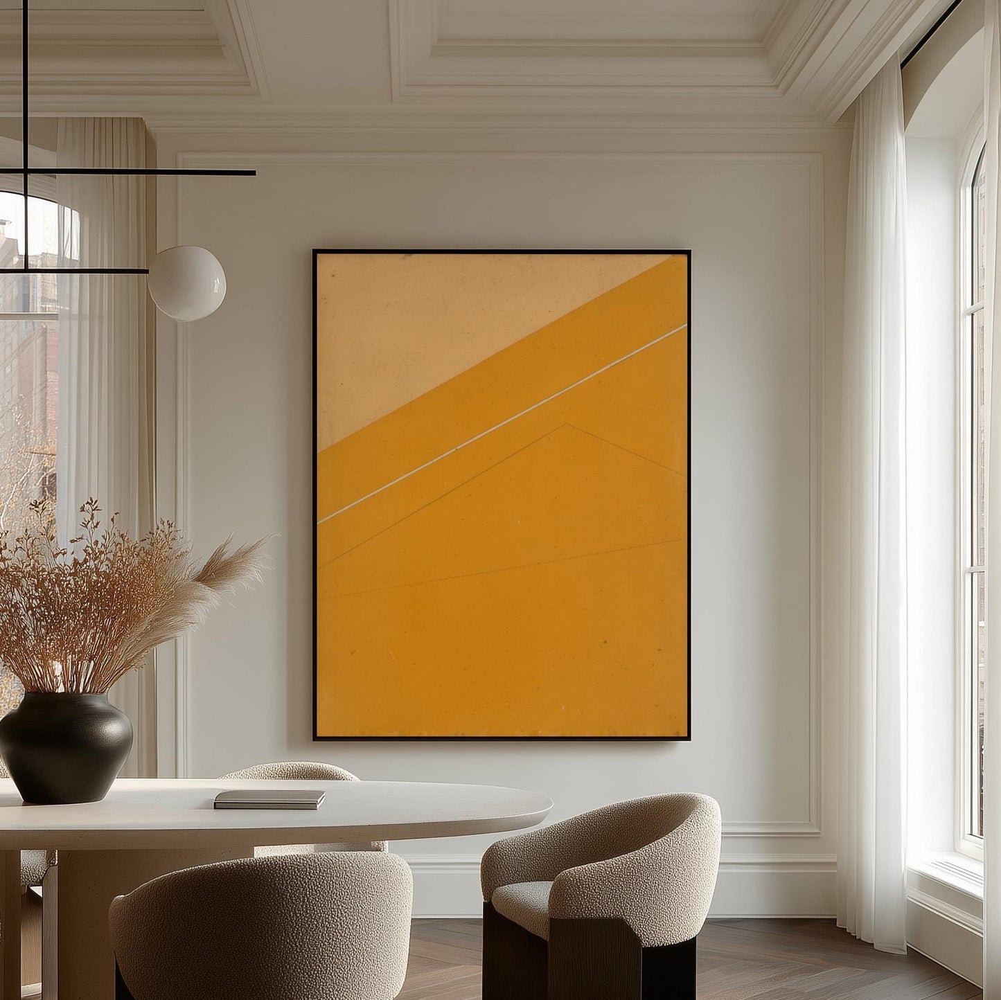 Yellow Minimalist Geometric Canvas Art